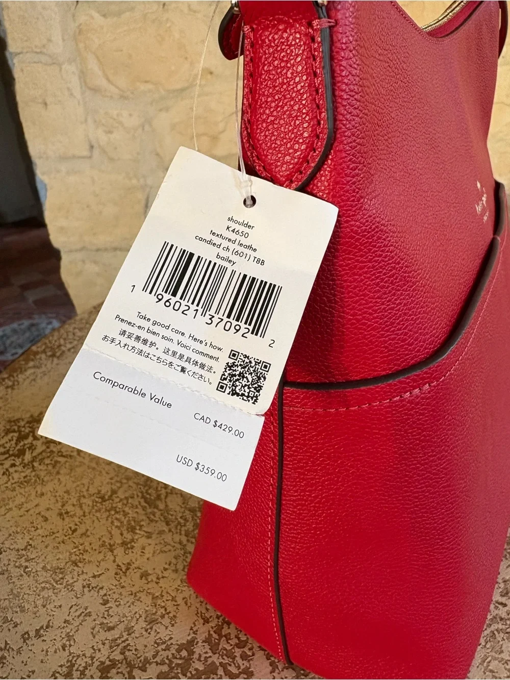 kate spade Red Pebbled Leather Shoulder Bag